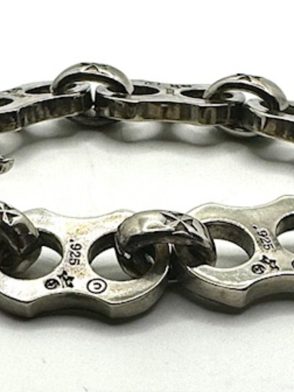 C'est Magnifique Vintage Silver Heavy Industrial Link BRACELET 90 grams